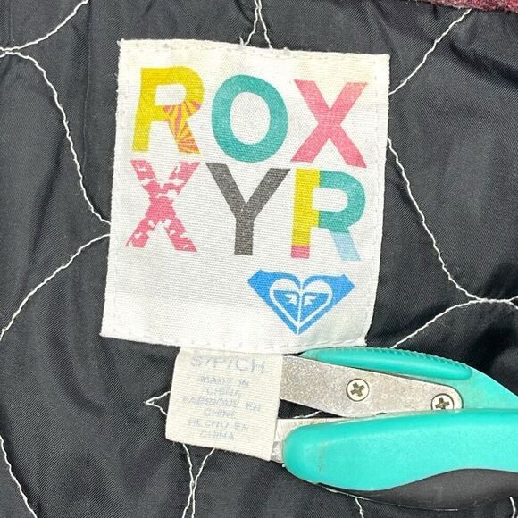 Roxy Red Buffalo Plaid Faux Fur Grunge Goth Emo Y2K Jacket Skate Size Small - Picture 7 of 10